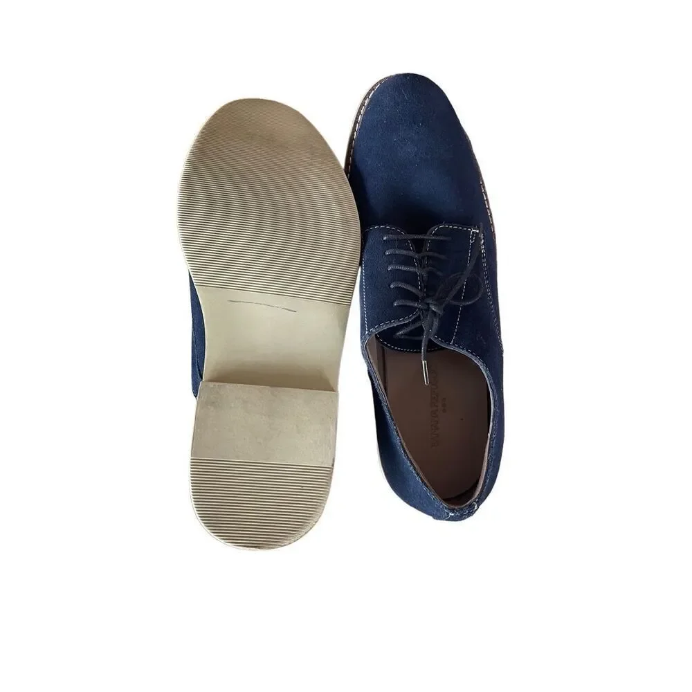Banana Republic Mens Blue Lace Up Suede Oxford Dress Shoes Size 12